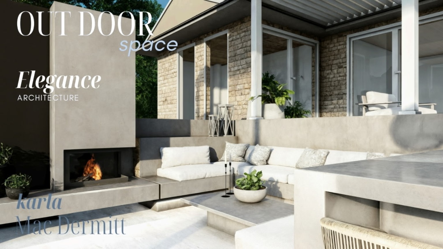 Patio Lounge with Fireplace